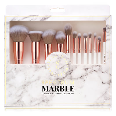 White Marble 12 Piece Makeup Brush Set